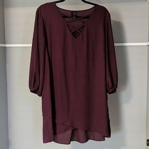 Worthington maroon tunic